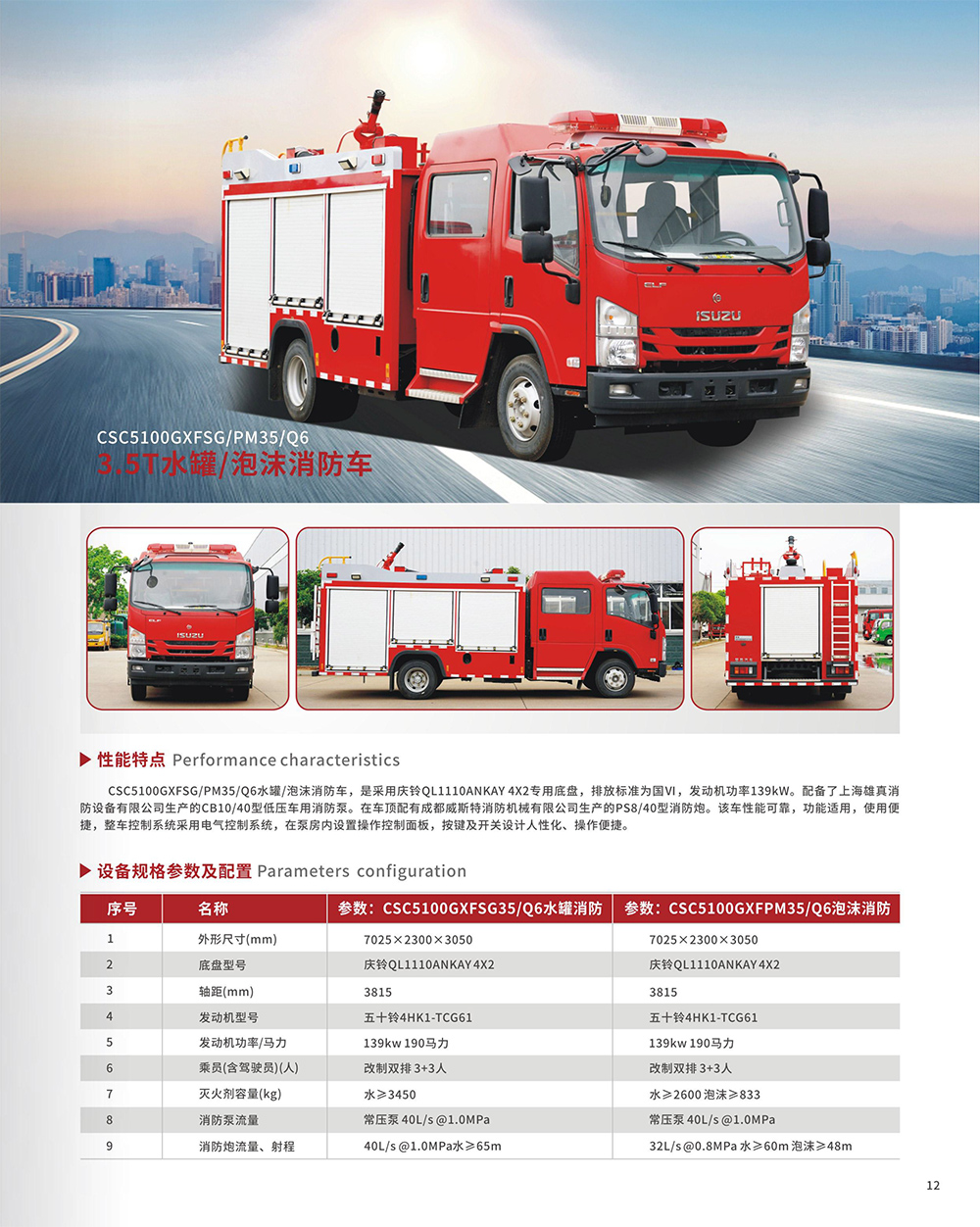 3.5T水罐/泡沫消防車